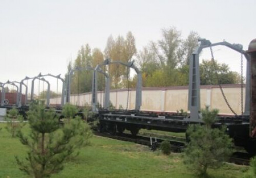 Вагон- платформа, модели 13-401, переоборудование в портал для транспортирования верхнего строения пути